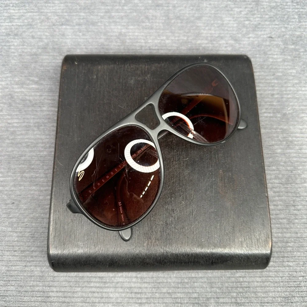 Serengeti Drivers y2k Sunglasses Matte Aviator Rose Lens KN 5227 Vintage Eyewear